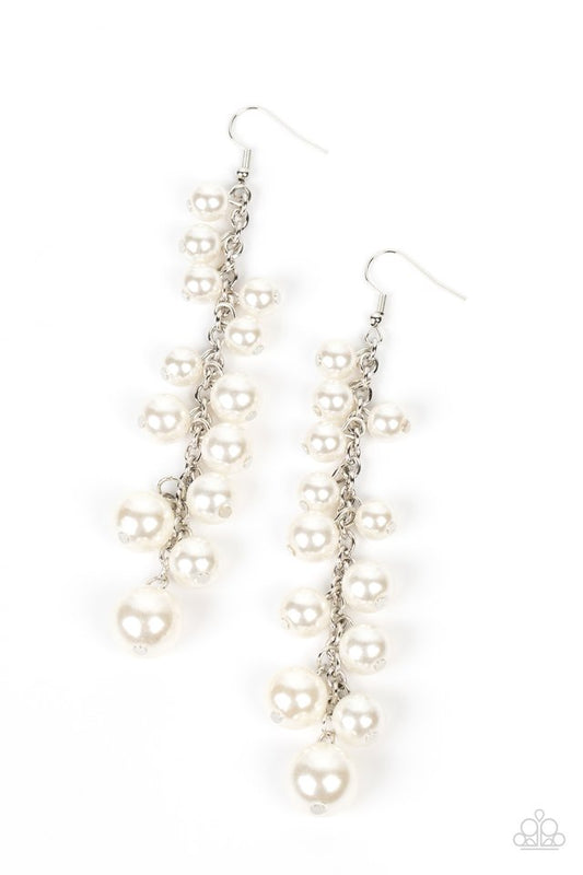 Atlantic Affair - White - Paparazzi Earring Image