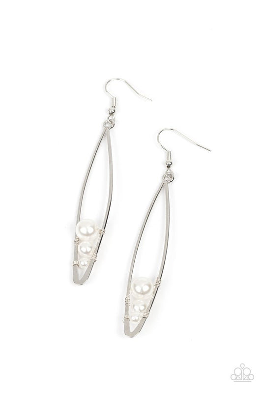 Atlantic Allure - White - Paparazzi Earring Image