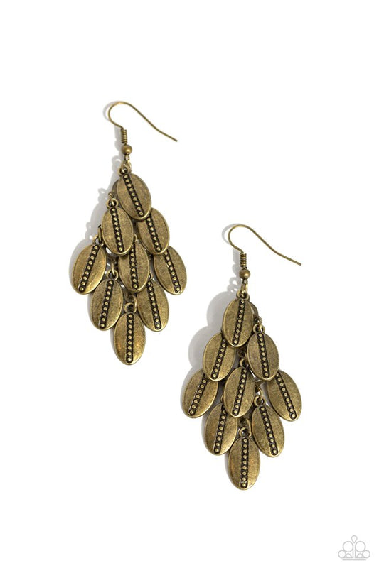 Tumbleweed Trek - Brass - Paparazzi Earring Image