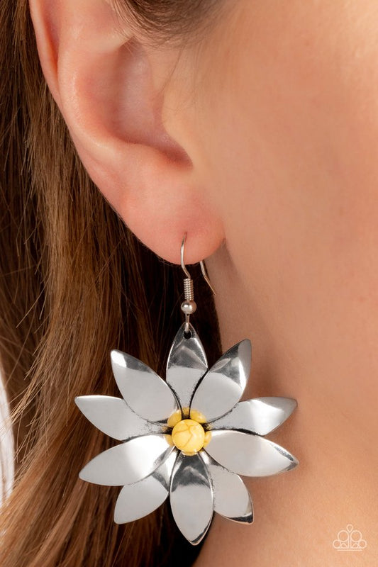 Pinwheel Prairies - Yellow - Paparazzi Earring Image