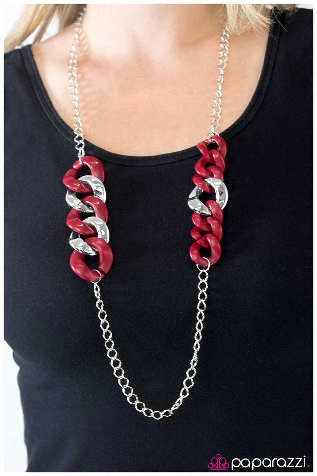 Paparazzi Necklace ~ Bond Girl - Red