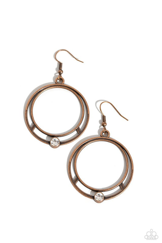 Refined Rotation - Copper - Paparazzi Earring Image