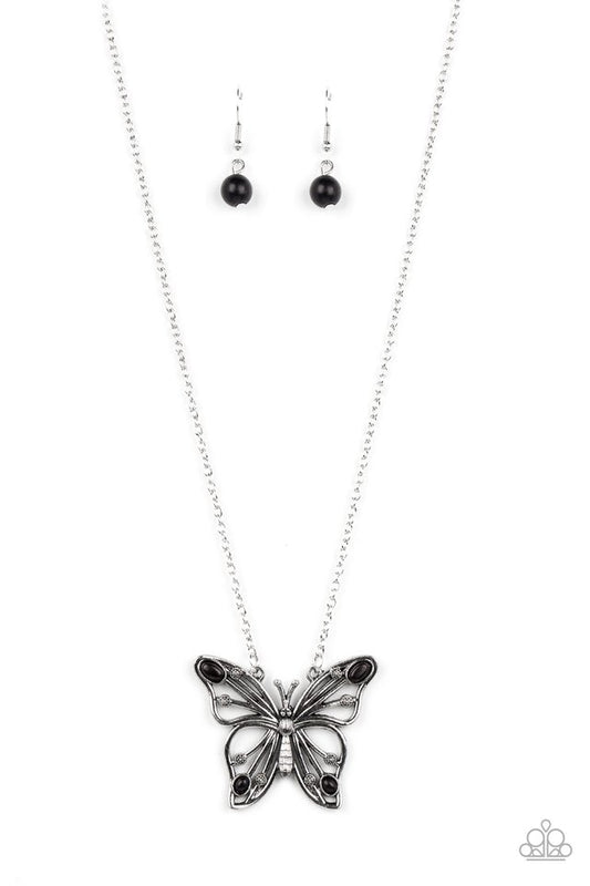 Badlands Butterfly - Black - Paparazzi Necklace Image