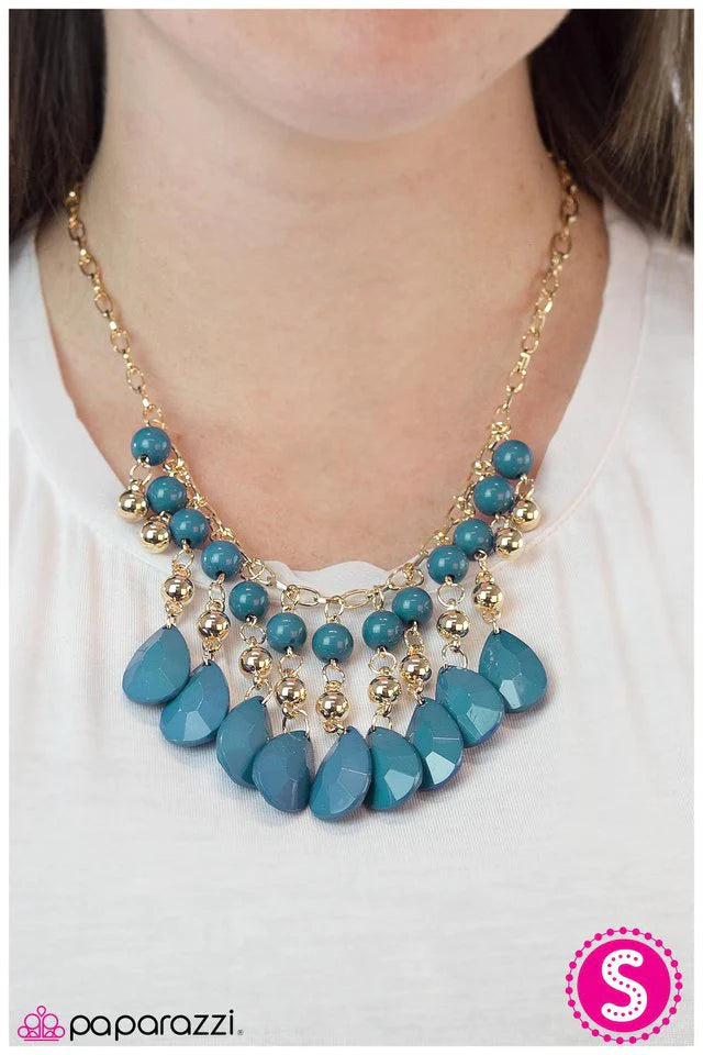Paparazzi Necklace ~ Beauty School Drop Out - Blue