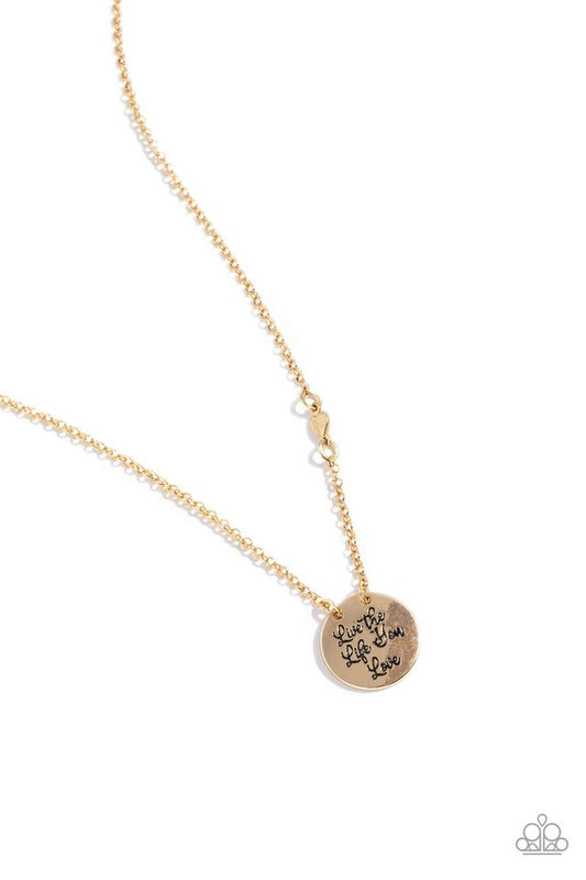 Live The Life You Love - Gold - Paparazzi Necklace Image