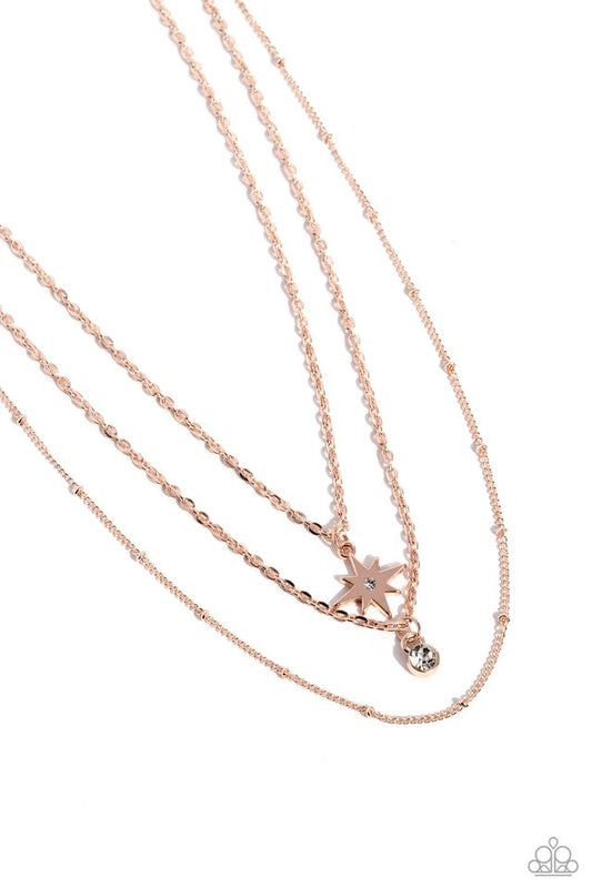 Trendy Twinkle - Rose Gold - Paparazzi Necklace Image