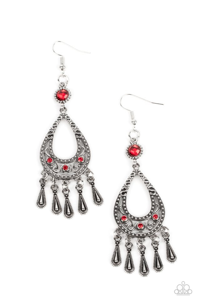 Viva la DIVA - Red - Paparazzi Earring Image