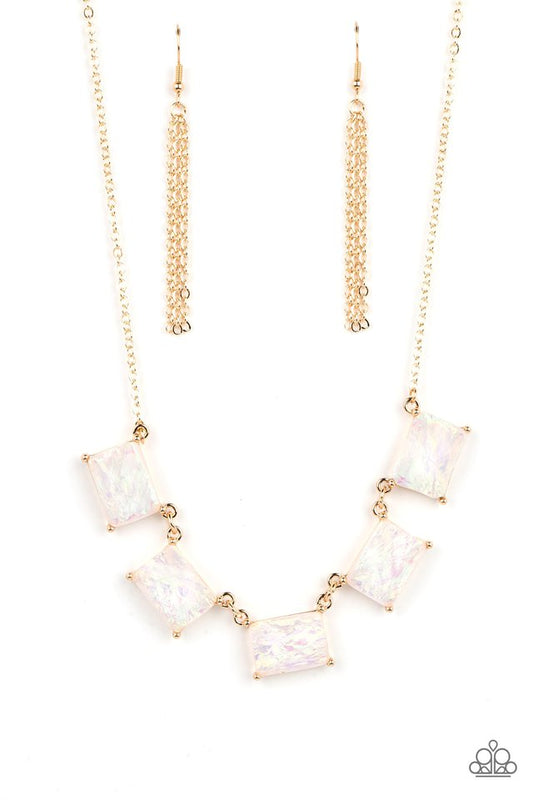 Opalescent Oblivion - Gold - Paparazzi Necklace Image