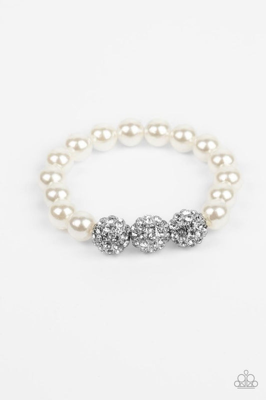 Breathtaking Ball - White - Paparazzi Bracelet Image