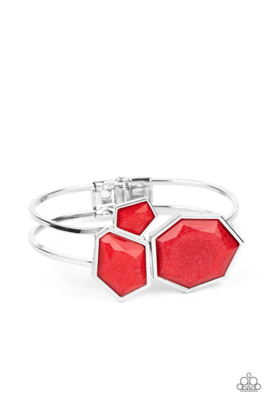 Tourist TRAPEZOID - Red - Paparazzi Bracelet Image