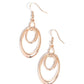 So OVAL-Rated - Rose Gold - Paparazzi Earring Image