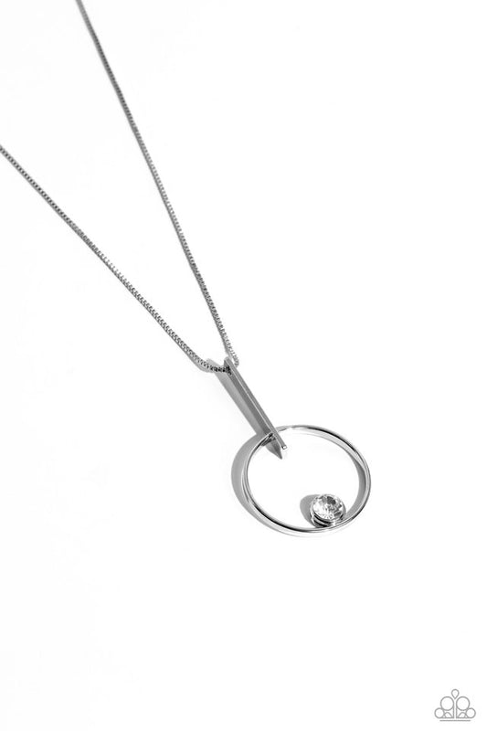 Hooped Theory - White - Paparazzi Necklace Image