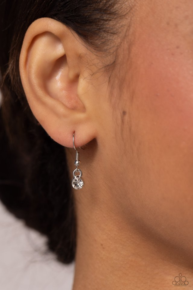 Hooped Theory - White - Paparazzi Necklace Image