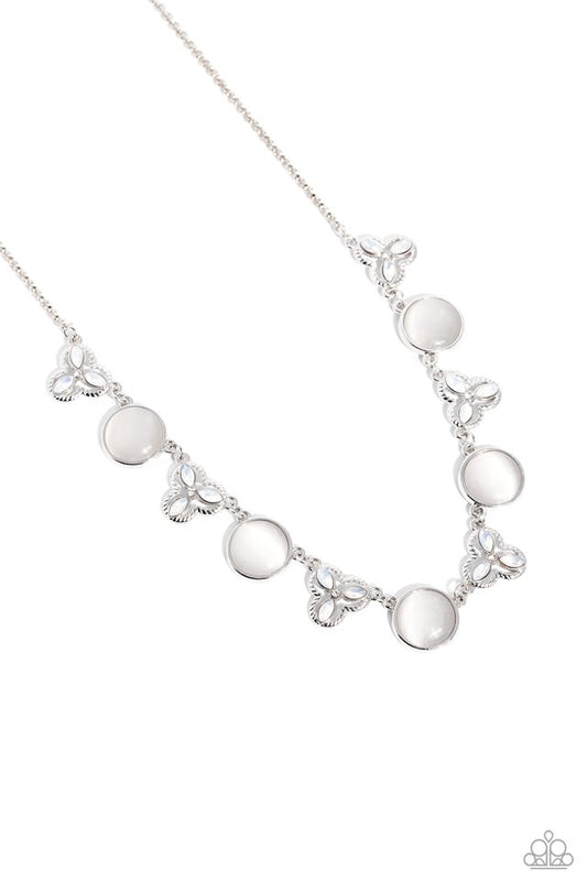 Floral Crowned - White - Paparazzi Necklace Image