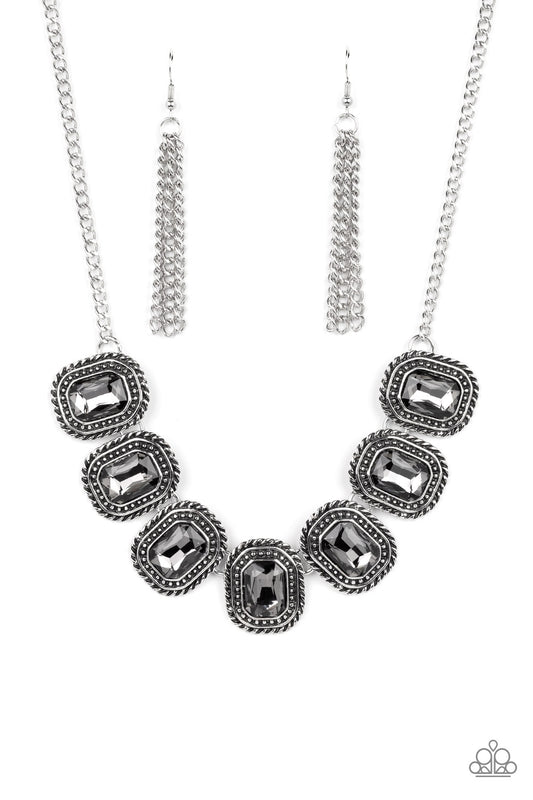 Paparazzi Necklace ~ Iced Iron - Silver