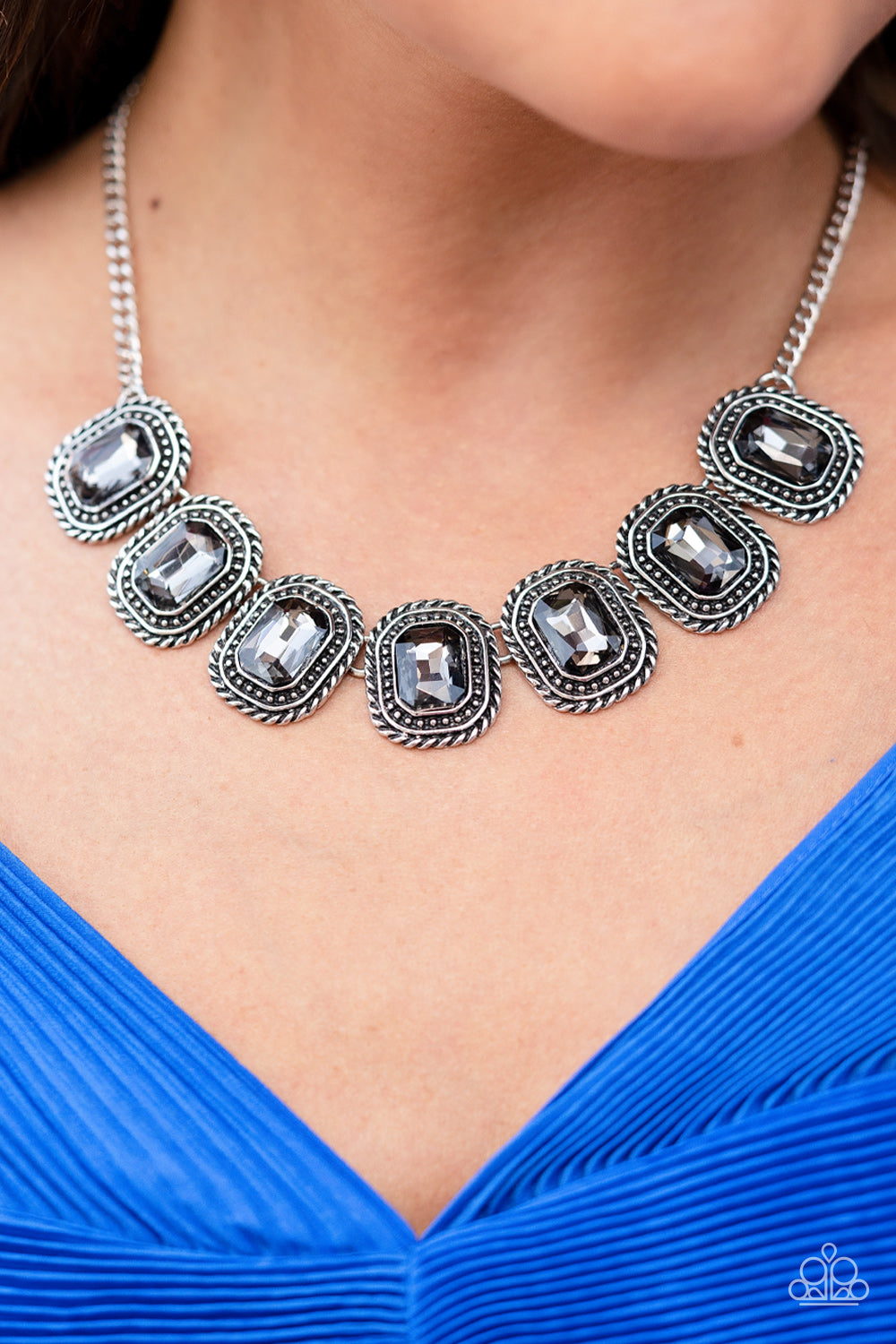 Paparazzi Necklace ~ Iced Iron - Silver