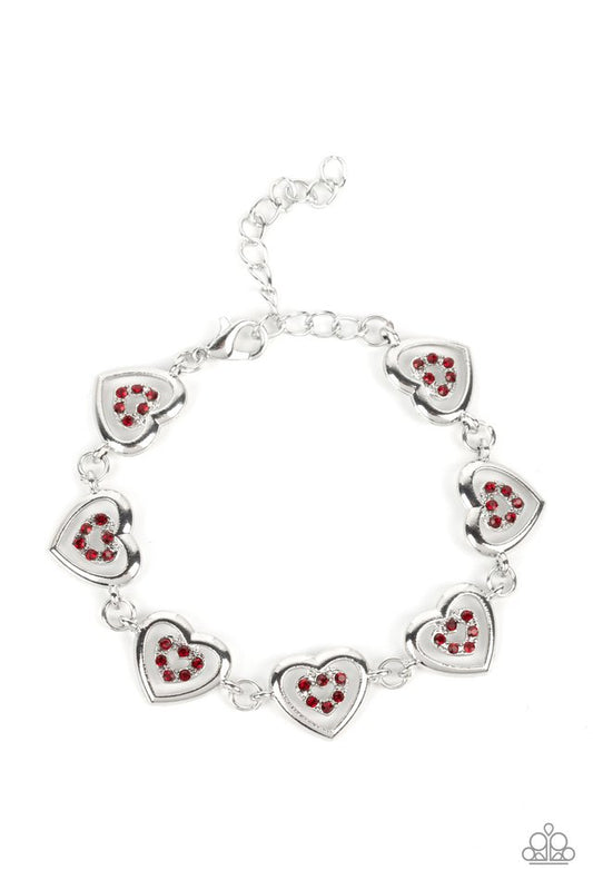 Catching Feelings - Red - Paparazzi Bracelet Image