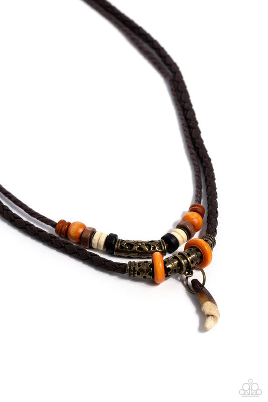 Robust Rhythm - Brass - Paparazzi Necklace Image