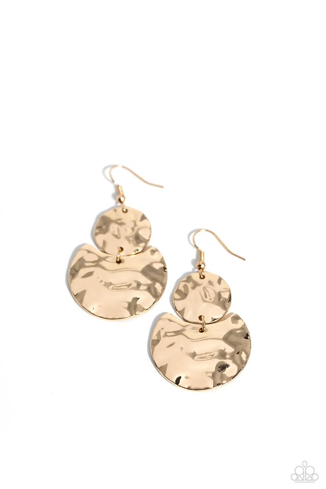 Monochromatic Charisma - Gold - Paparazzi Earring Image