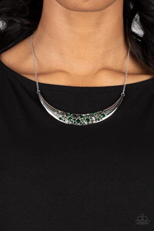 ​Bejeweled Baroness - Green - Paparazzi Necklace Image