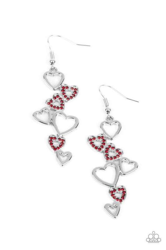 Sweetheart Serenade - Red - Paparazzi Earring Image