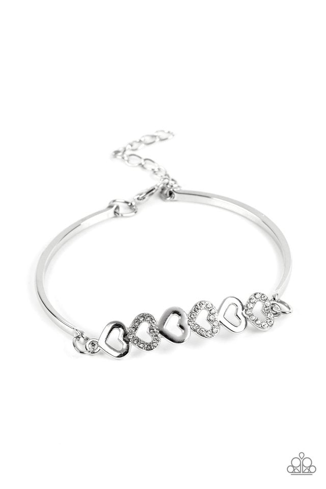 Attentive Admirer - White - Paparazzi Bracelet Image