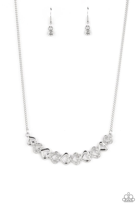 Sparkly Suitor - White - Paparazzi Necklace Image