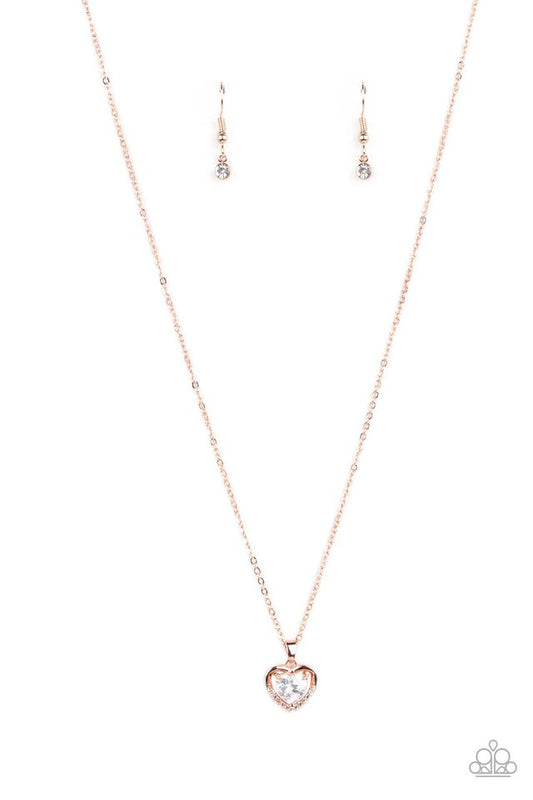 Effulgently Engaged - Rose Gold - Paparazzi Necklace Image