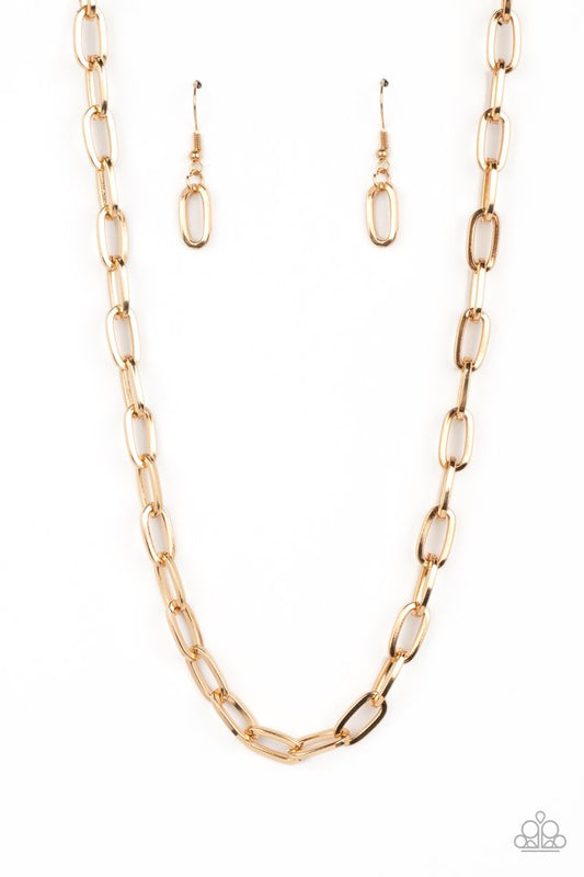 Boston Backdrop - Gold - Paparazzi Necklace Image