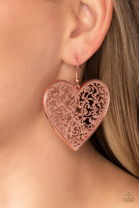 Fairest in the Land - Copper - Paparazzi Earring Image