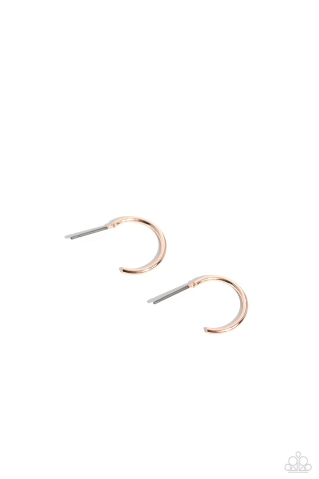 Ultra Upmarket - Rose Gold - Paparazzi Earring Image