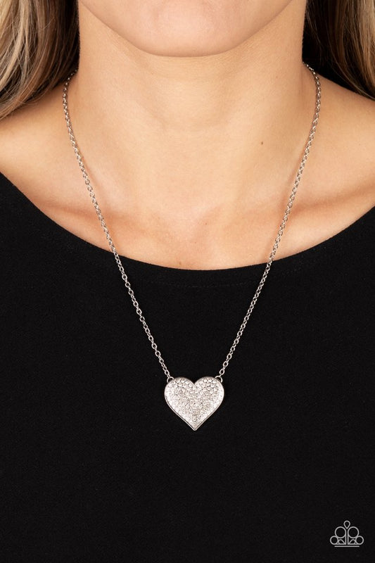 Spellbinding Sweetheart - White - Paparazzi Necklace Image