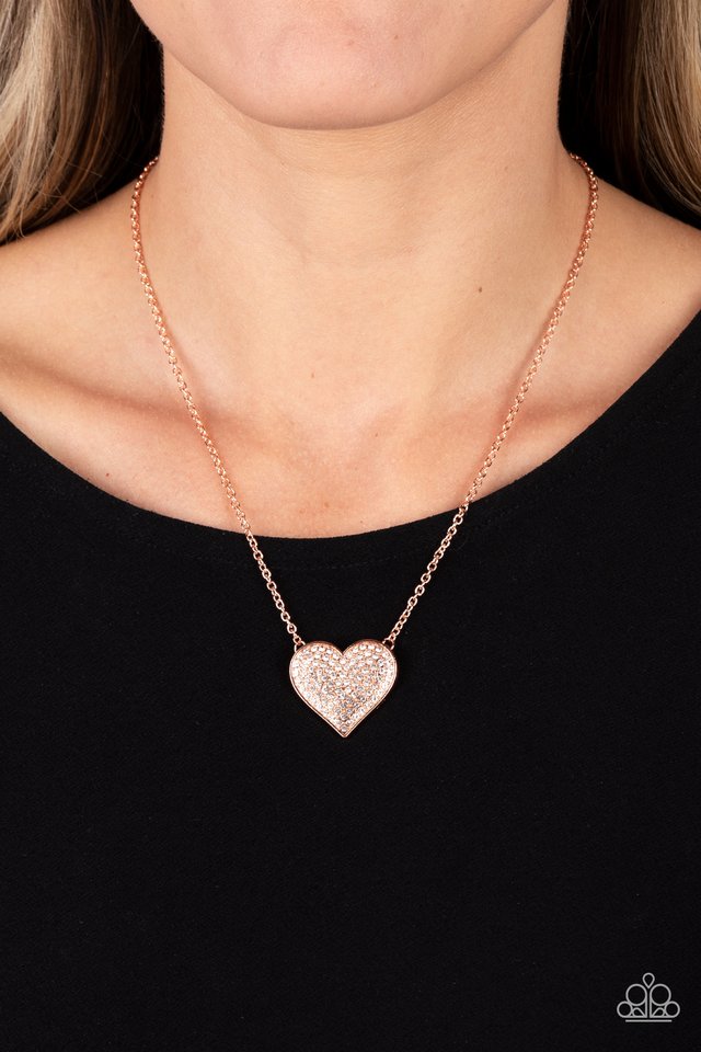 Copper heart shop necklace paparazzi