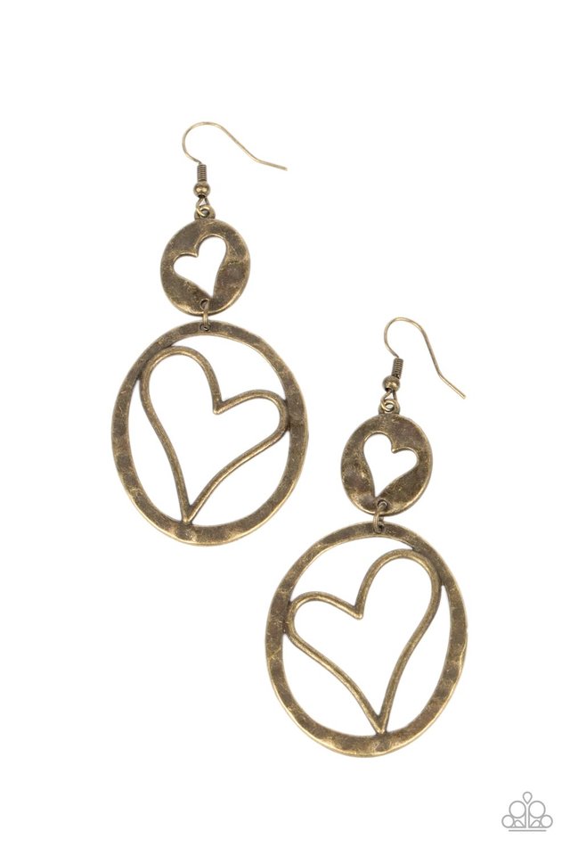 Enchanting Echo - Brass - Paparazzi Earring Image