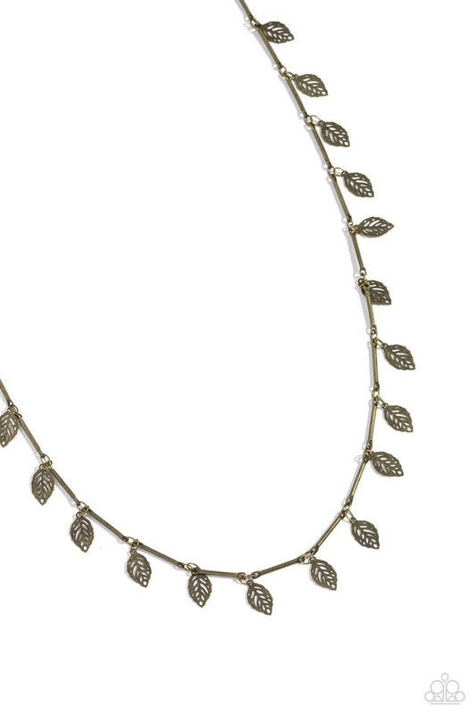 LEAF a Light On - Brass - Paparazzi Necklace Image