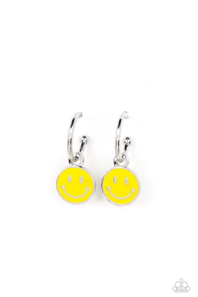 Subtle Smile - Yellow - Paparazzi Earring Image