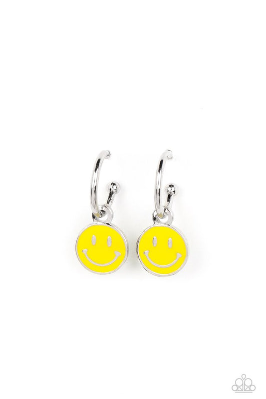 Subtle Smile - Yellow - Paparazzi Earring Image