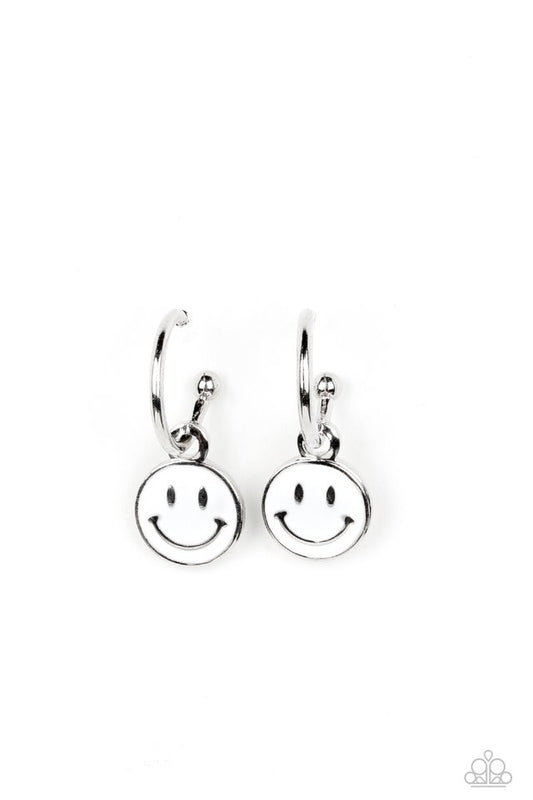 Subtle Smile - White - Paparazzi Earring Image