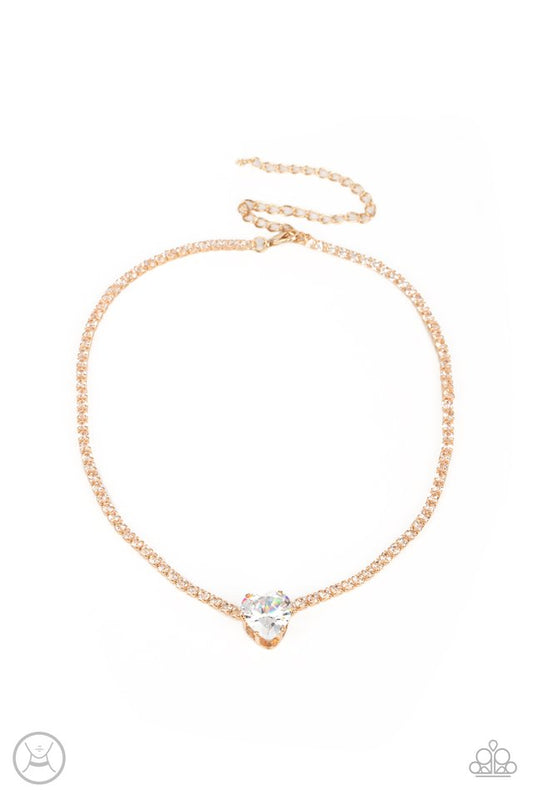 Flirty Fiancé - Gold - Paparazzi Necklace Image