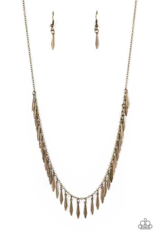 Striking Sheen - Brass - Paparazzi Necklace Image