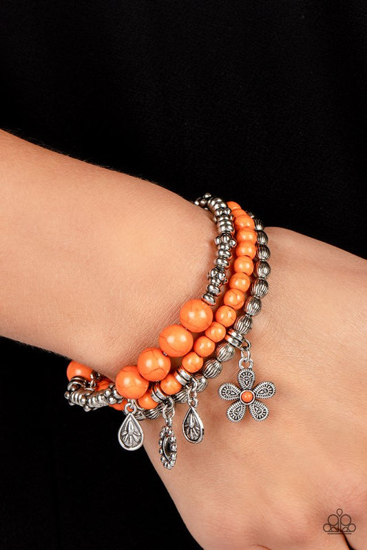 Individual Inflorescence - Orange - Paparazzi Bracelet Image