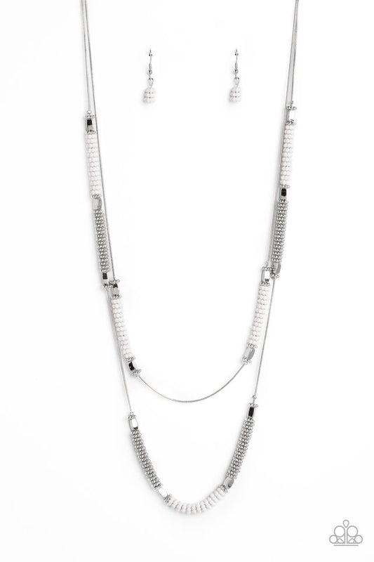 Caviar Chic - White - Paparazzi Necklace Image