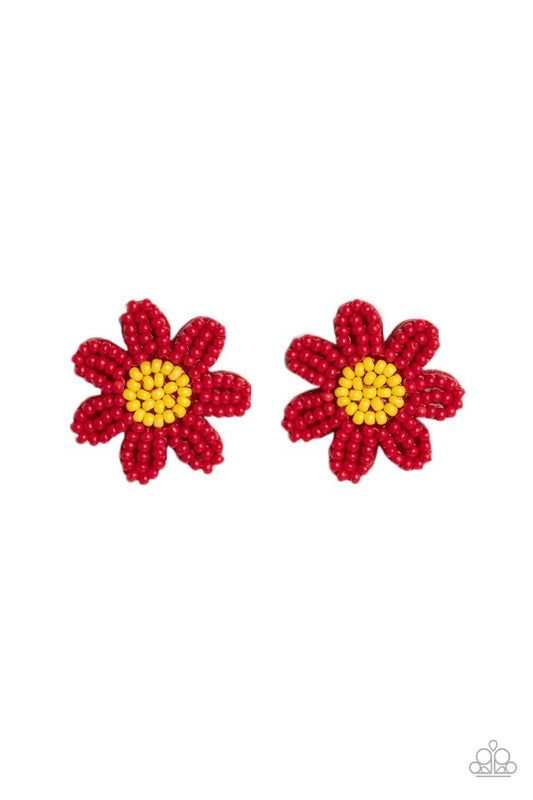 Sensational Seeds - Red - Paparazzi Earring Image