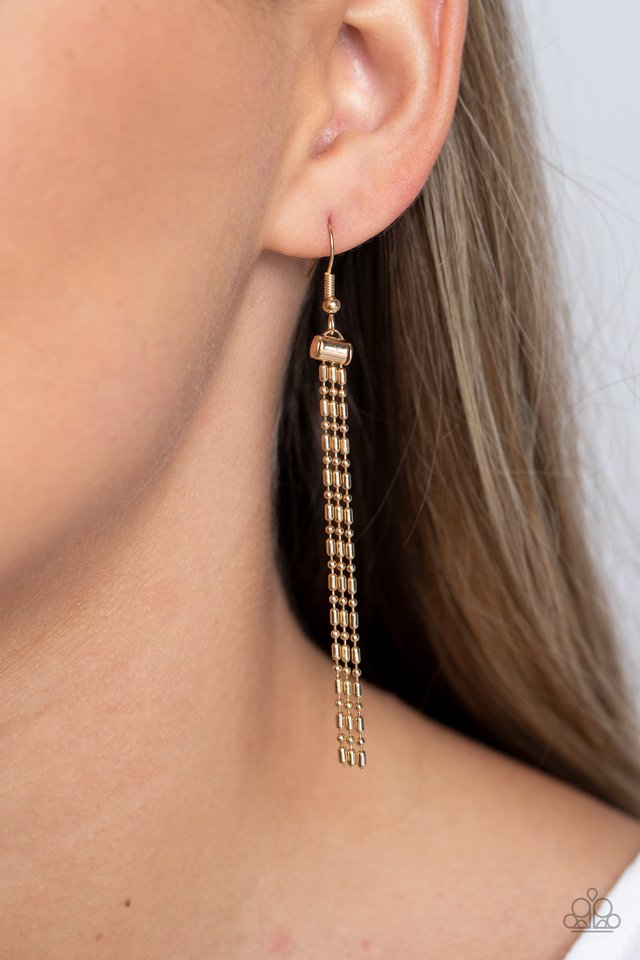 Cascading Chains - Gold - Paparazzi Necklace Image