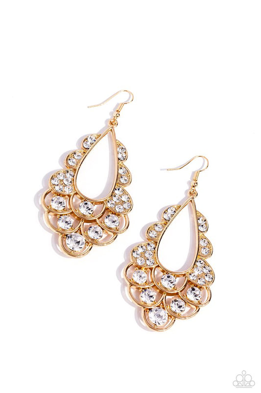 Majestic Masquerade - Gold - Paparazzi Earring Image