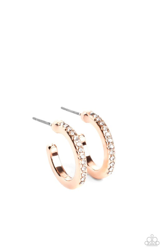 Audaciously Angelic - Rose Gold - Paparazzi Earring Image