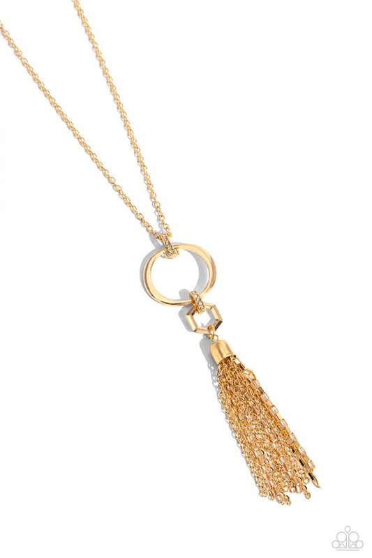 Tassel Tune - Gold - Paparazzi Necklace Image