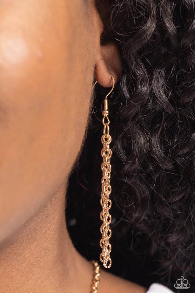 Tassel Tune - Gold - Paparazzi Necklace Image