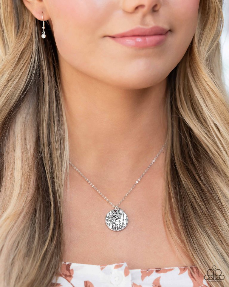 Flourishing Faith - White - Paparazzi Necklace Image