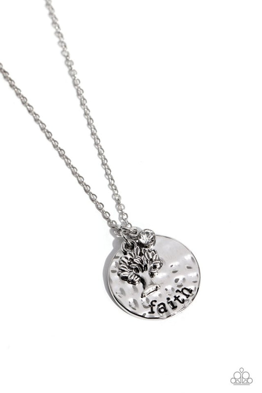 Flourishing Faith - White - Paparazzi Necklace Image